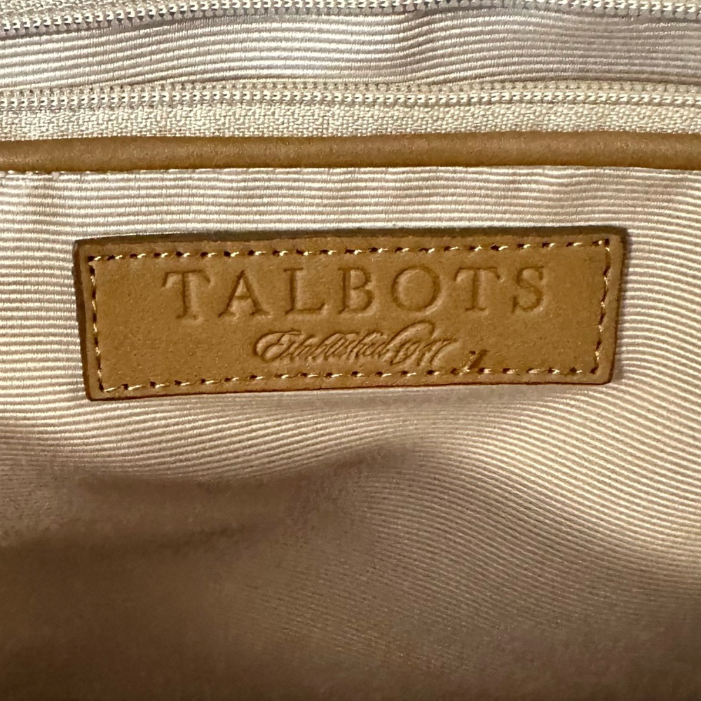 Talbots - Tan Leather Handbag with Gold Buckles - Amazing Condition! - Picture 9 of 10